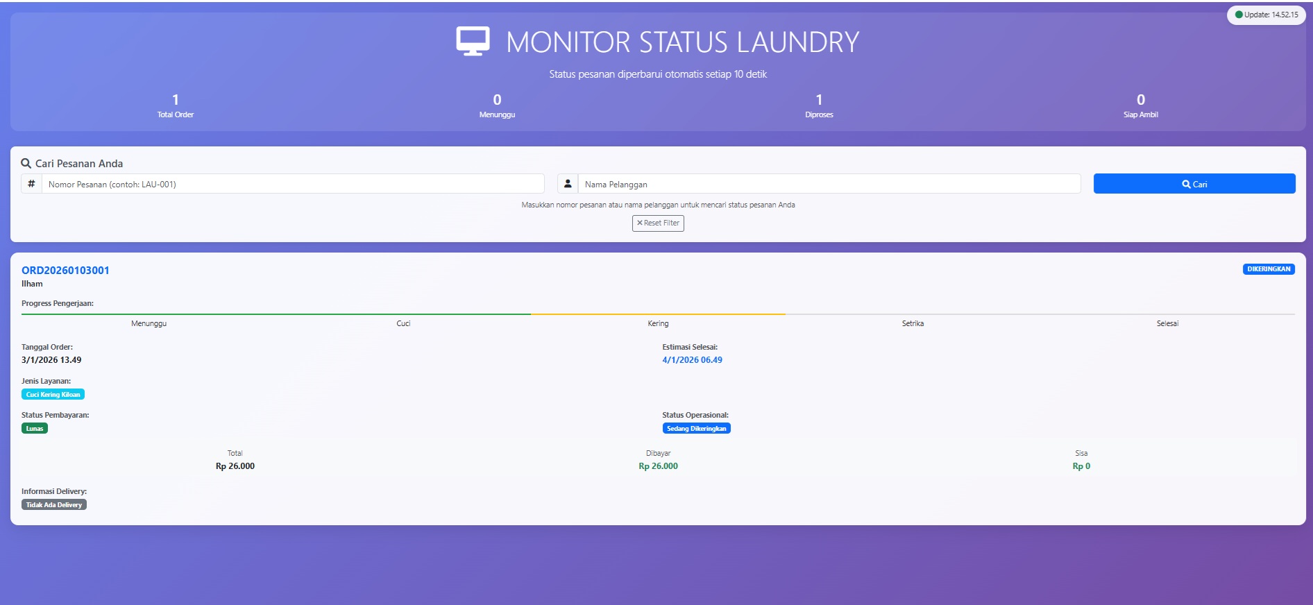 Aplikasi  Manajemen Usaha Laundry